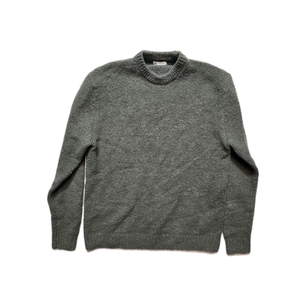 Zara Men's Sweater M Knit Green Pull Over